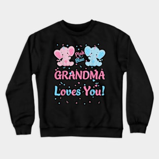 Grandma Gender Reveal Elephant Pink Or Blue Matching Family Crewneck Sweatshirt